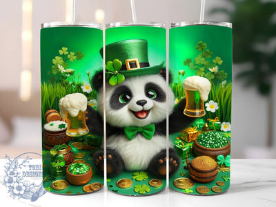 Lucky Irish Panda Tumbler, St. Patrick’s Tumbler, Stylish 20oz Wrap, Sublimation Design, Trendy Gift Idea, Irish Panda Wrap, Lucky Shamrock Tumbler Sublimation ToriDesigns 