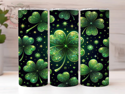 Lucky Irish Shamrock Tumbler, St. Patrick’s Tumbler, Stylish 20oz Wrap, Sublimation Design, Trendy Gift Idea, Irish Shamrock Wrap, Lucky Clover Tumbler Sublimation Lara' s Designs 