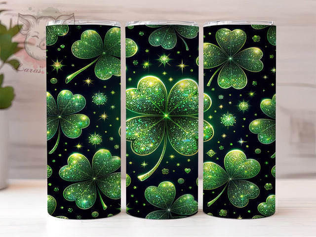 Lucky Irish Shamrock Tumbler, St. Patrick’s Tumbler, Stylish 20oz Wrap, Sublimation Design, Trendy Gift Idea, Irish Shamrock Wrap, Lucky Clover Tumbler Sublimation Lara' s Designs 