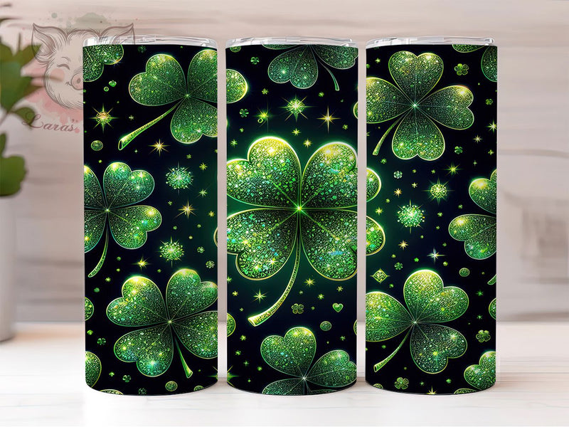 Lucky Irish Shamrock Tumbler, St. Patrick’s Tumbler, Stylish 20oz Wrap, Sublimation Design, Trendy Gift Idea, Irish Shamrock Wrap, Lucky Clover Tumbler Sublimation Lara' s Designs 
