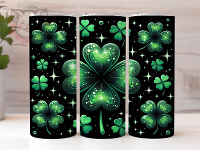 Lucky Irish Shamrock Tumbler, St. Patrick’s Tumbler, Stylish 20oz Wrap, Sublimation Design, Trendy Gift Idea, Irish Shamrock Wrap, Lucky Clover Tumbler Sublimation Lara' s Designs 