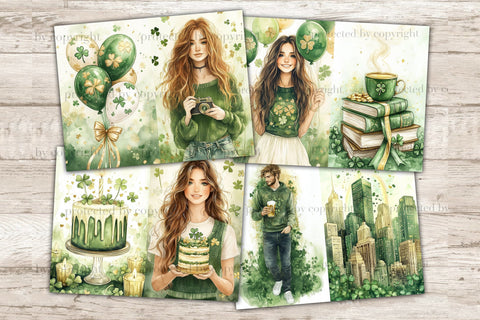 Lucky Junk Journal Pages | St. Patricks Day Printable SVG GlamArtZhanna 