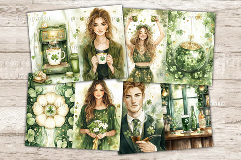 Lucky Junk Journal Pages | St. Patricks Day Printable SVG GlamArtZhanna 