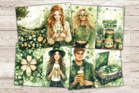 Lucky Junk Journal Pages | St. Patricks Day Printable SVG GlamArtZhanna 