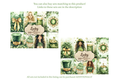 Lucky Junk Journal Pages | St. Patricks Day Printable SVG GlamArtZhanna 