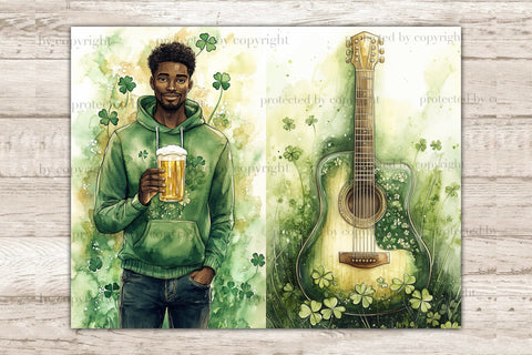 Lucky Junk Journal Paper | St. Patricks Day Picture Collage SVG GlamArtZhanna 