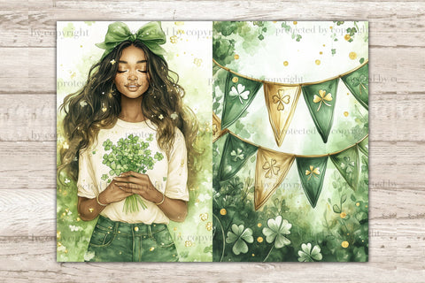 Lucky Junk Journal Paper | St. Patricks Day Picture Collage SVG GlamArtZhanna 