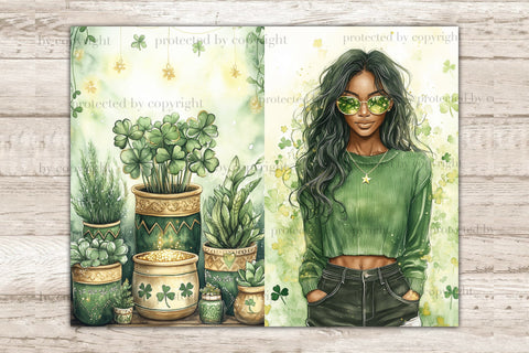 Lucky Junk Journal Paper | St. Patricks Day Picture Collage SVG GlamArtZhanna 