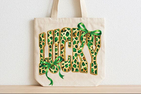 Lucky Leopard PNG | St Patrick’s Day Bow Sublimation Design SVG BillahCrafts 