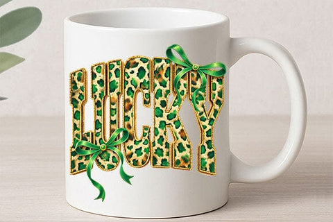 Lucky Leopard PNG | St Patrick’s Day Bow Sublimation Design SVG BillahCrafts 