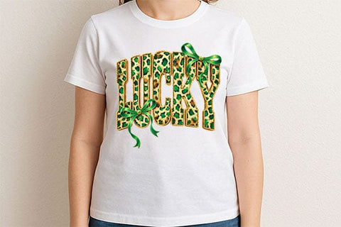 Lucky Leopard PNG | St Patrick’s Day Bow Sublimation Design SVG BillahCrafts 