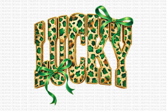 Lucky Leopard PNG | St Patrick’s Day Bow Sublimation Design SVG BillahCrafts 