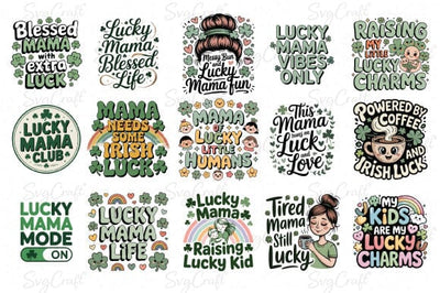 Lucky Mama Funny & Cute St. Patrick’s Day PNG Bundle SVG Svgcraft 