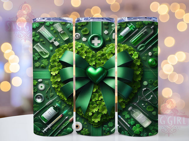Lucky Nurse Shamrock Tumbler, St. Patrick’s Tumbler, Stylish 20oz Wrap, Sublimation Design, Trendy Gift Idea, Irish Nurse Wrap, Lucky Shamrock Tumbler Sublimation SvggirlplusArt 