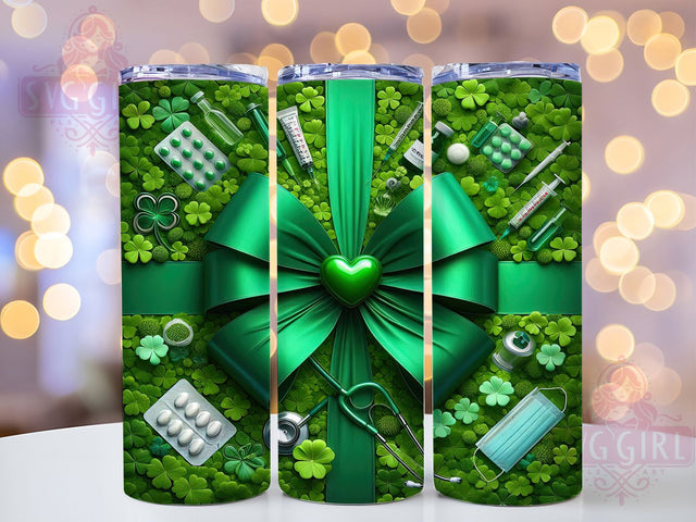 Lucky Nurse Shamrock Tumbler, St. Patrick’s Tumbler, Stylish 20oz Wrap, Sublimation Design, Trendy Gift Idea, Irish Nurse Wrap, Lucky Shamrock Tumbler Sublimation SvggirlplusArt 
