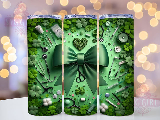 Lucky Nurse Shamrock Tumbler, St. Patrick’s Tumbler, Stylish 20oz Wrap, Sublimation Design, Trendy Gift Idea, Irish Nurse Wrap, Lucky Shamrock Tumbler Sublimation SvggirlplusArt 