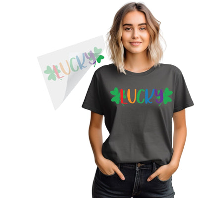 Lucky Rainbow St. Patrick's Day DTF Transfer Physical So Fontsy T-Shirt Iron-On Transfer Shop 4x4