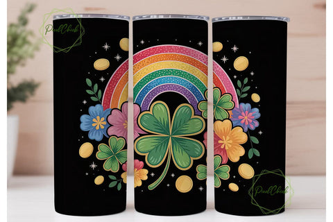 Lucky Rainbow Tumbler Wrap Sublimation PixelChick 
