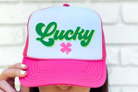 Lucky Retro Pink Clover SVG for St. Patrick's Day SVG So_Fontsy_VIP 