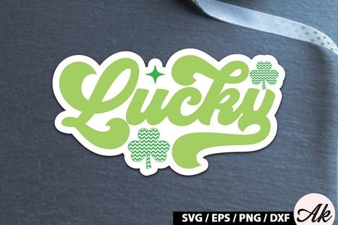 Lucky Retro Stickers SVG akazaddesign 