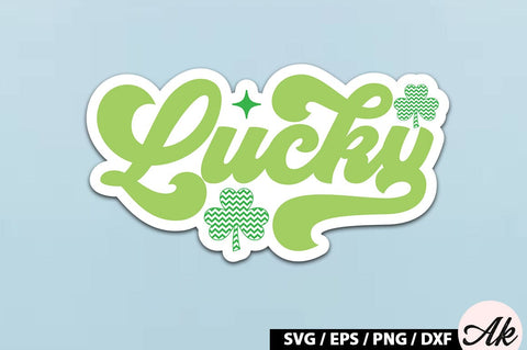 Lucky Retro Stickers SVG akazaddesign 