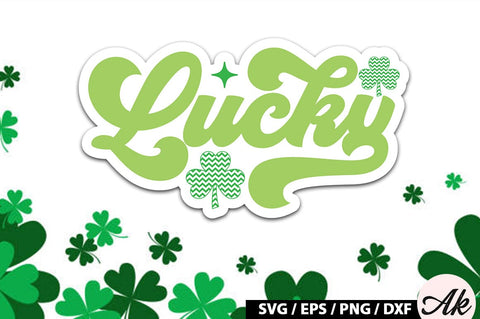 Lucky Retro Stickers SVG akazaddesign 