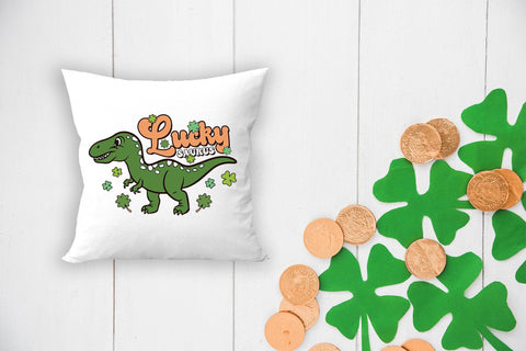 Lucky Saurus, Retro St Patrick's Day Sublimation Sublimation CraftLabSVG 