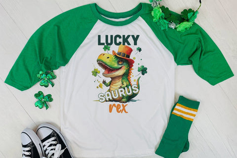 Lucky Saurus Rex, St. Patrick's Day Sublimation Sublimation CraftLabSVG 