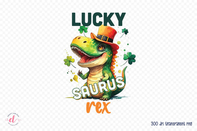 Lucky Saurus Rex, St. Patrick's Day Sublimation Sublimation CraftLabSVG 