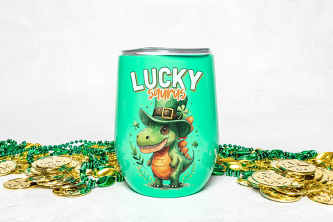 Lucky Saurus | St. Patrick's Day Sublimation Sublimation CraftLabSVG 