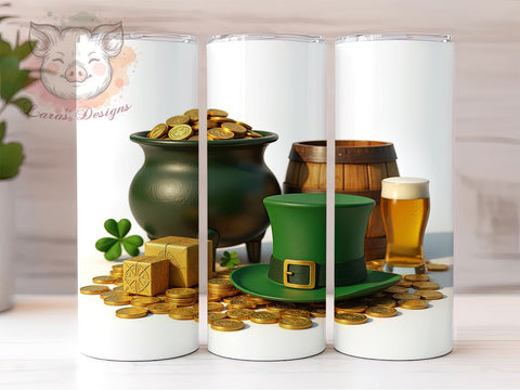 Lucky Shamrock 20oz Tumbler, Shamrock Tumbler Wrap, 20oz Tumbler Sublimation, Lucky Shamrock Design, Irish Tumbler Design, Green Tumbler Wrap, St Patricks Day Gift Sublimation Lara' s Designs 