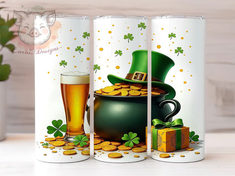 Lucky Shamrock 20oz Tumbler, Shamrock Tumbler Wrap, 20oz Tumbler Sublimation, Lucky Shamrock Design, Irish Tumbler Design, Green Tumbler Wrap, St Patricks Day Gift Sublimation Lara' s Designs 