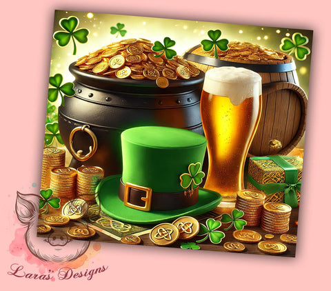 Lucky Shamrock 20oz Tumbler, Shamrock Tumbler Wrap, 20oz Tumbler Sublimation, Lucky Shamrock Design, Irish Tumbler Design, Green Tumbler Wrap, St Patricks Day Gift Sublimation Lara' s Designs 
