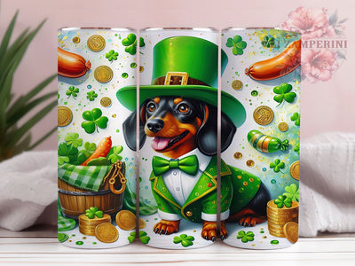 Lucky Shamrock Dachshund Tumbler, St. Patrick’s Dog Tumbler, Stylish 20oz Wrap, Sublimation Design, Trendy Gift Idea, Irish Dachshund Wrap, Lucky Shamrock Tumbler Sublimation Li Zamperini 