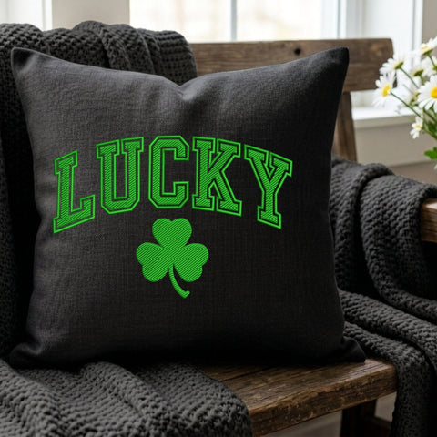 Lucky Shamrock Embroidery Design – St Patrick's Day Green Clover Varsity Letter Machine Embroidery File Embroidery/Applique DESIGNS PatternFeed8 
