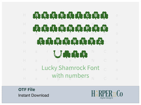 Lucky Shamrock Font, Dingbats Font HarperNCo 