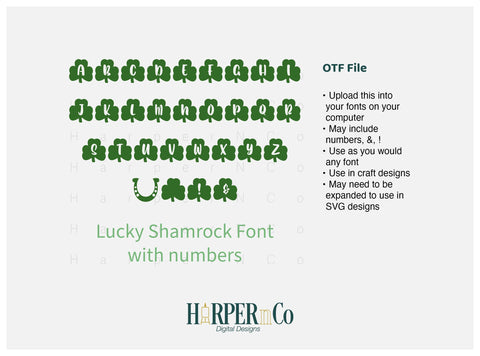Lucky Shamrock Font, Dingbats Font HarperNCo 