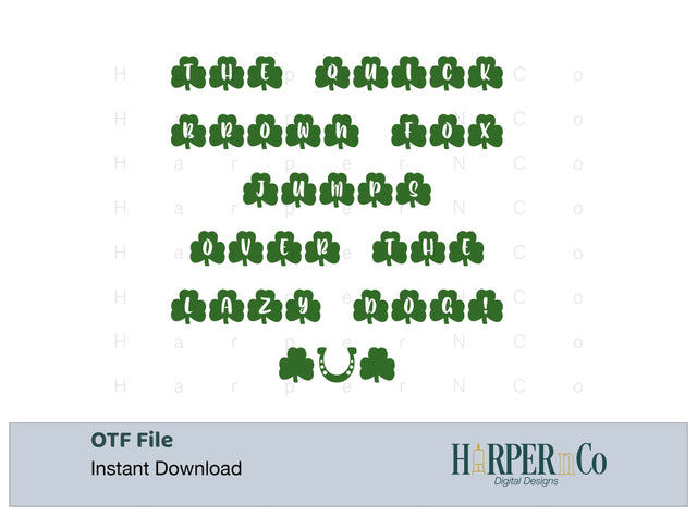 Lucky Shamrock Font, Dingbats Font HarperNCo 