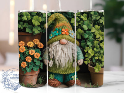 Lucky Shamrock Gnome Tumbler, Lucky Gnome Tumbler, Stylish 20oz Wrap, Sublimation Design, Trendy Gift Idea, Irish Gnome Wrap, Shamrock Gnome Tumbler Sublimation ToriDesigns 