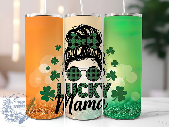 Lucky Shamrock Mama Tumbler, St. Patrick’s Tumbler, Stylish 20oz Wrap, Sublimation Design, Trendy Gift Idea, Irish Mama Wrap, Shamrock Lucky Tumbler Sublimation ToriDesigns 
