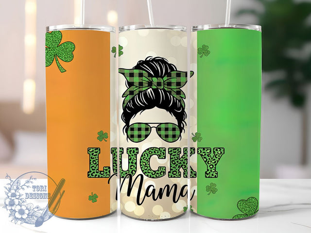 Lucky Shamrock Mama Tumbler, St. Patrick’s Tumbler, Stylish 20oz Wrap, Sublimation Design, Trendy Gift Idea, Irish Mama Wrap, Shamrock Lucky Tumbler Sublimation ToriDesigns 