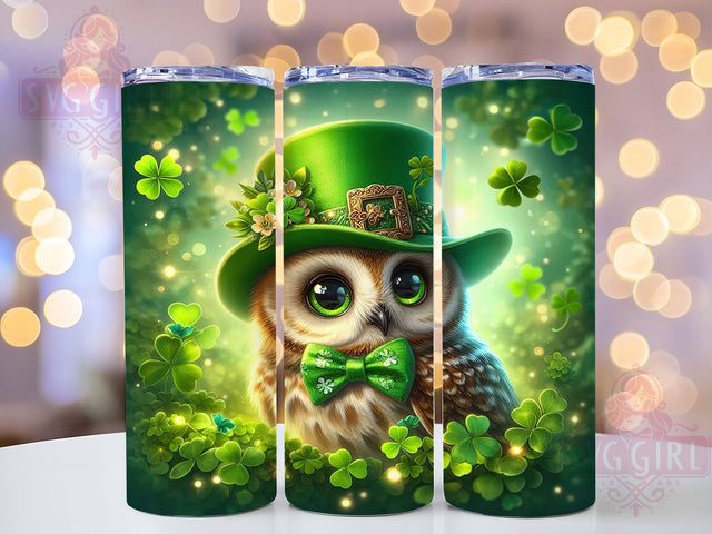 Lucky Shamrock Owl Tumbler, Lucky Owl Tumbler, Stylish 20oz Wrap, Sublimation Design, Trendy Gift Idea, Irish Owl Wrap, Shamrock Owl Tumbler Sublimation SvggirlplusArt 