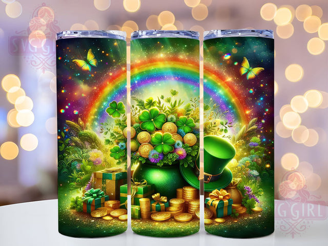 Lucky Shamrock Rainbow Tumbler, St. Patrick’s Tumbler, Stylish 20oz Wrap, Sublimation Design, Trendy Gift Idea, Irish Shamrock Wrap, Lucky Rainbow Tumbler Sublimation SvggirlplusArt 
