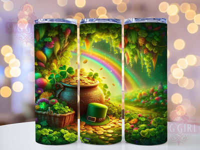 Lucky Shamrock Rainbow Tumbler, St. Patrick’s Tumbler, Stylish 20oz Wrap, Sublimation Design, Trendy Gift Idea, Irish Shamrock Wrap, Lucky Rainbow Tumbler Sublimation SvggirlplusArt 