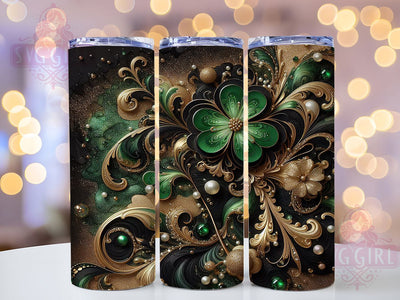 Lucky Shamrock St Patrick Tumbler, St Patrick's Day, Irish Celebration, Lucky Design, Festive Green, 20Oz Tumbler, Sublimation Wrap Sublimation SvggirlplusArt 