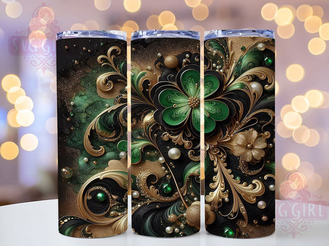Lucky Shamrock St Patrick Tumbler, St Patrick's Day, Irish Celebration, Lucky Design, Festive Green, 20Oz Tumbler, Sublimation Wrap Sublimation SvggirlplusArt 