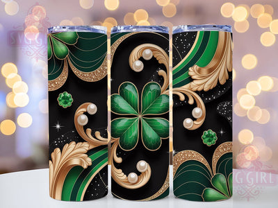 Lucky Shamrock St Patrick Tumbler, St Patrick's Day, Irish Celebration, Lucky Design, Festive Green, 20Oz Tumbler, Sublimation Wrap Sublimation SvggirlplusArt 