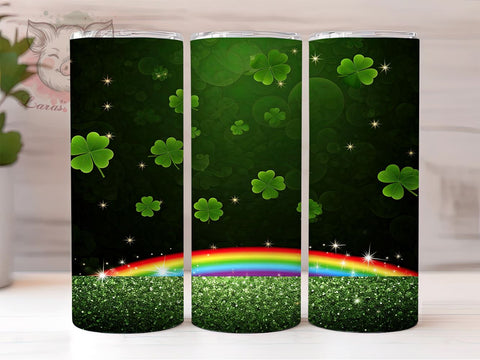 Lucky Shamrock St. Patrick's 20oz Tumbler, Shamrock Tumbler, 20oz Tumbler Wrap, Sublimation Design, Irish Drinkware, Green Tumbler, Lucky Shamrock Sublimation Lara' s Designs 