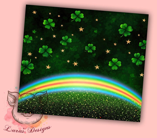 Lucky Shamrock St. Patrick's 20oz Tumbler, Shamrock Tumbler, 20oz Tumbler Wrap, Sublimation Design, Irish Drinkware, Green Tumbler, Lucky Shamrock Sublimation Lara' s Designs 