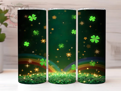 Lucky Shamrock St. Patrick's 20oz Tumbler, Shamrock Tumbler, 20oz Tumbler Wrap, Sublimation Design, Irish Drinkware, Green Tumbler, Lucky Shamrock Sublimation Lara' s Designs 